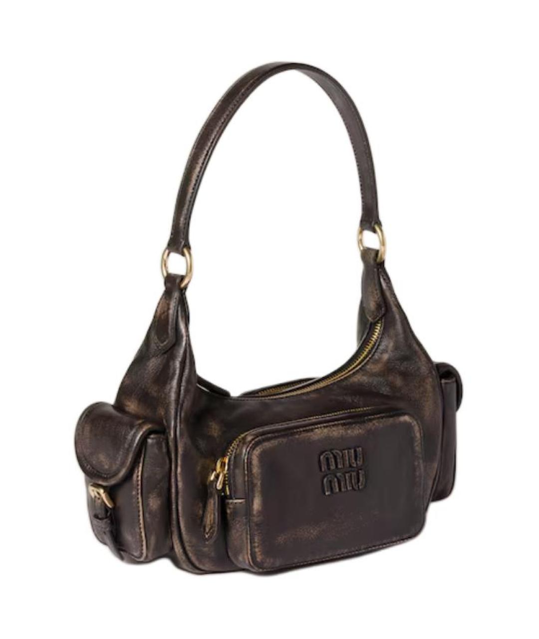 MIU MIU Коричневая кожаная сумка через плечо, фото 2