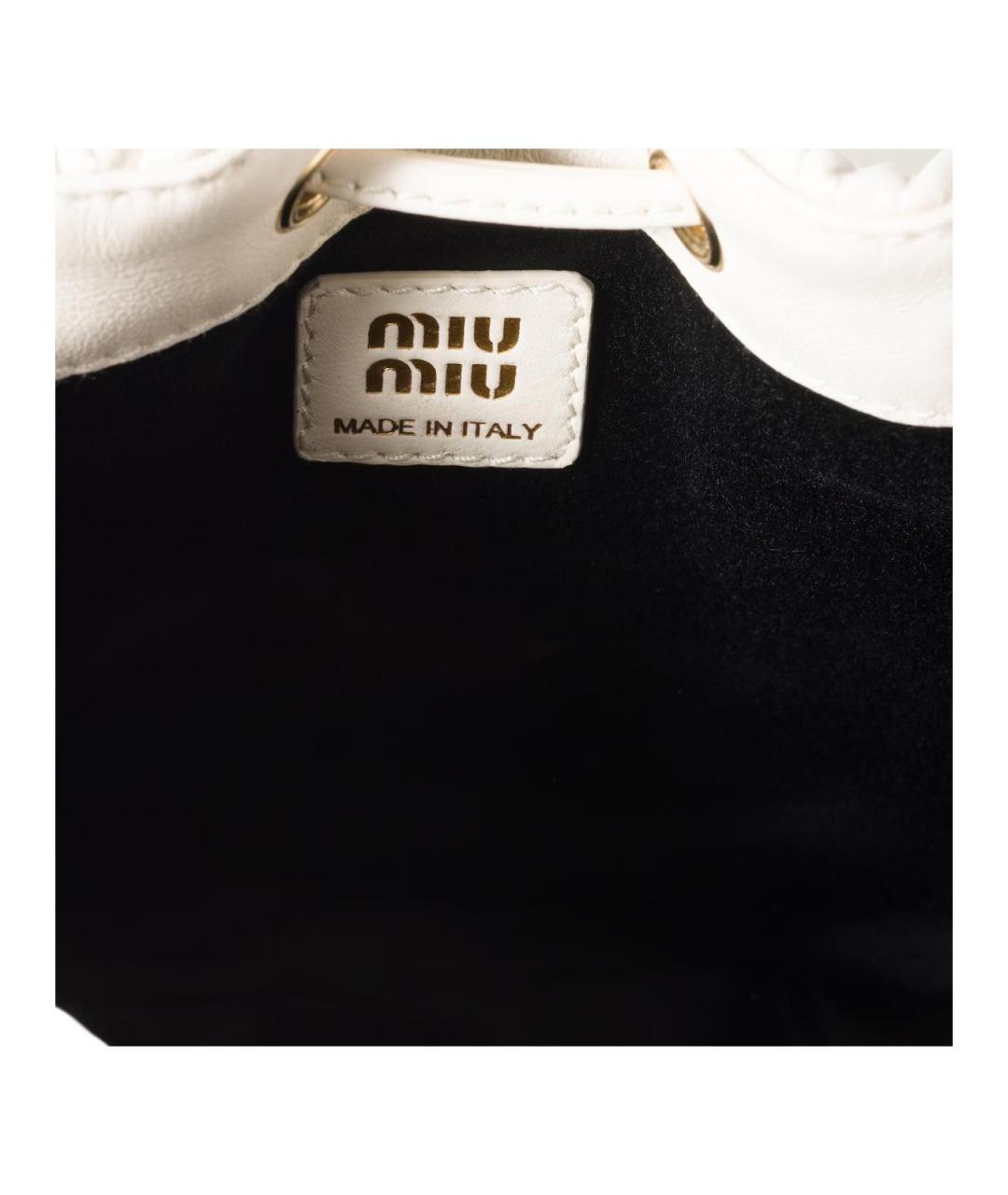 MIU MIU Белая кожаная сумка через плечо, фото 4
