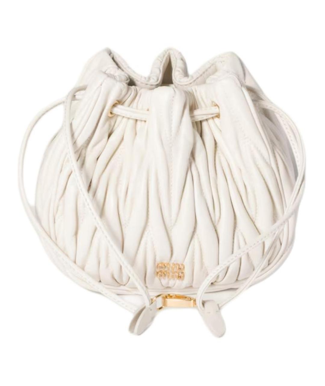 MIU MIU Белая кожаная сумка через плечо, фото 1