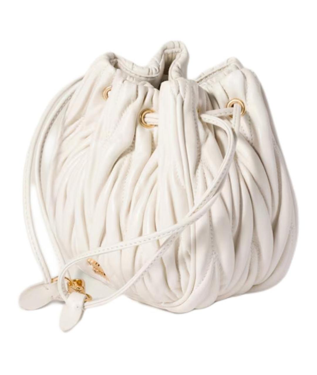 MIU MIU Белая кожаная сумка через плечо, фото 2