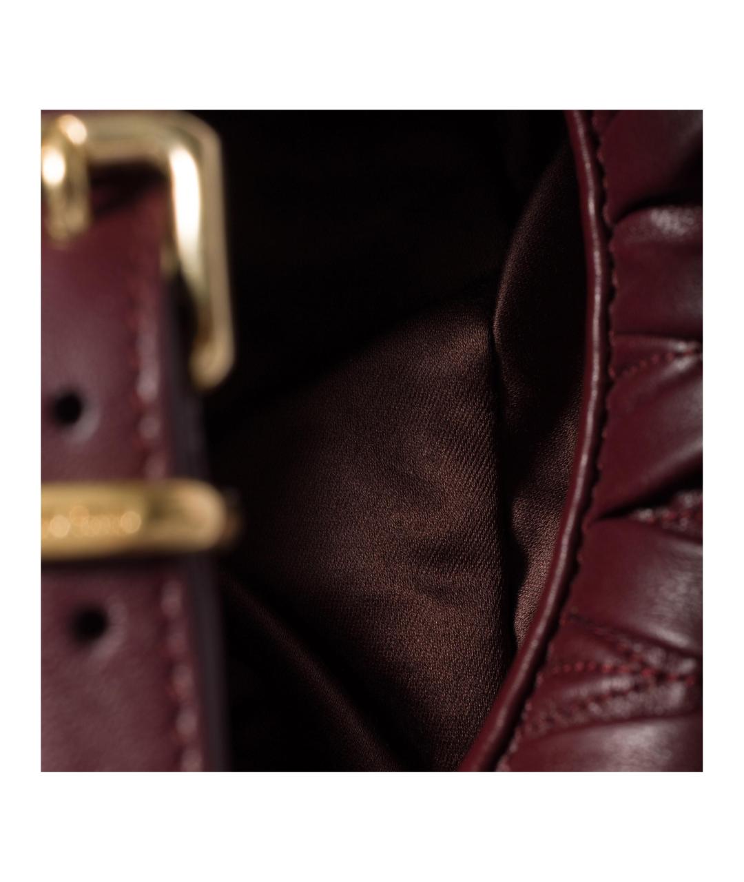 MIU MIU Бордовая кожаная сумка через плечо, фото 4