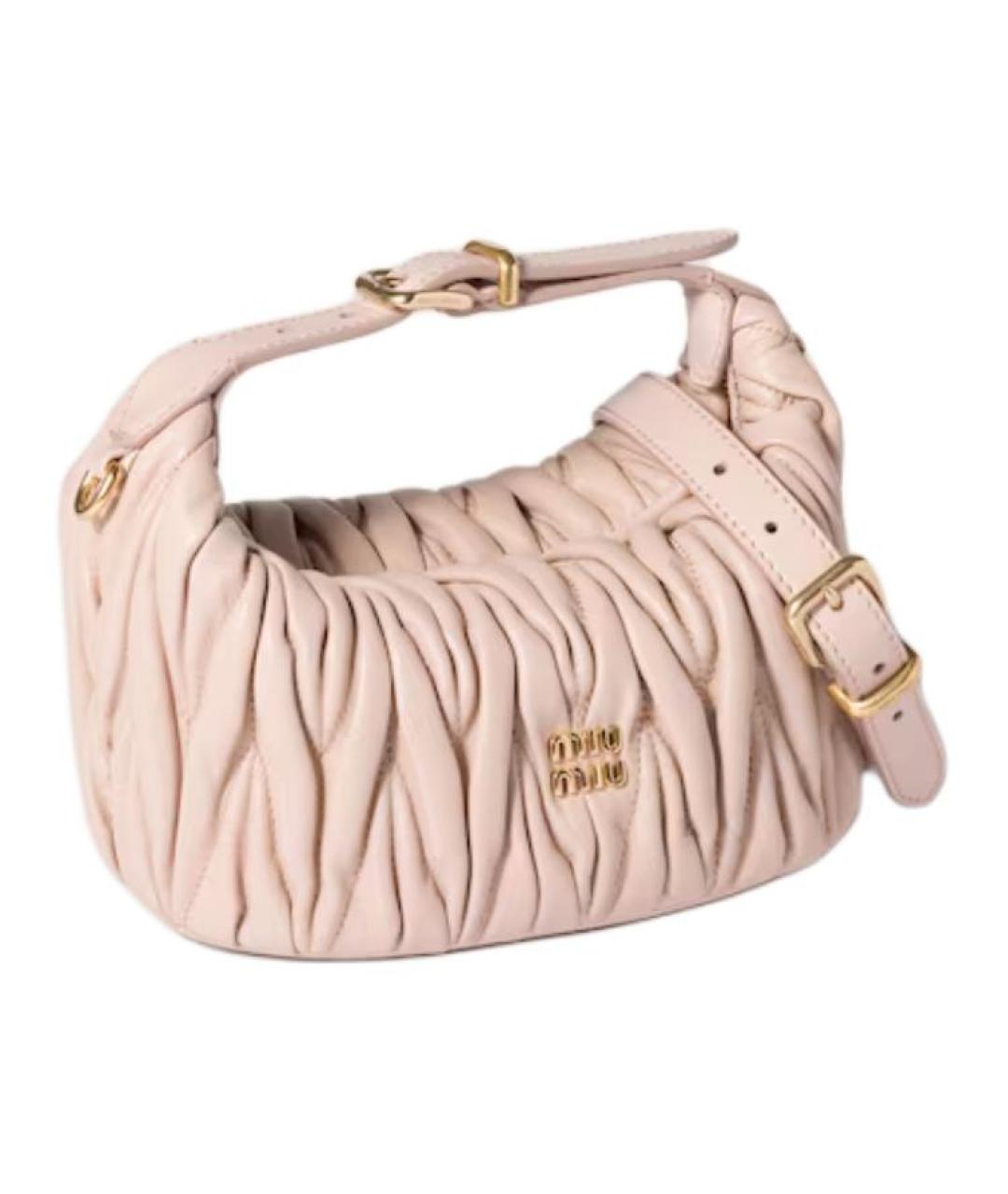 MIU MIU Розовая кожаная сумка через плечо, фото 2