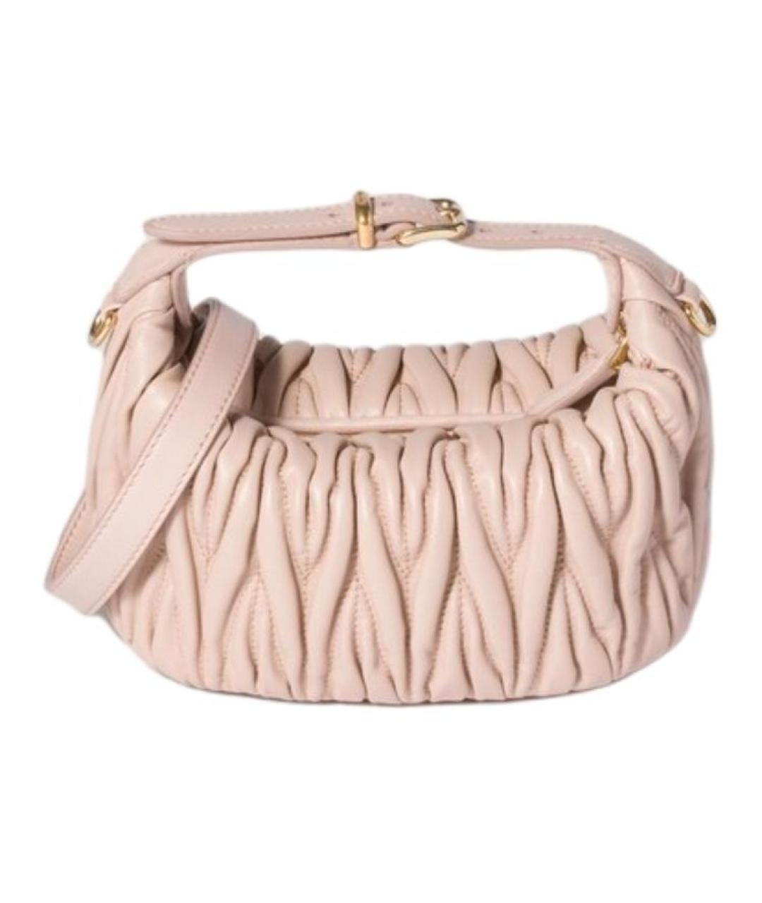 MIU MIU Розовая кожаная сумка через плечо, фото 3