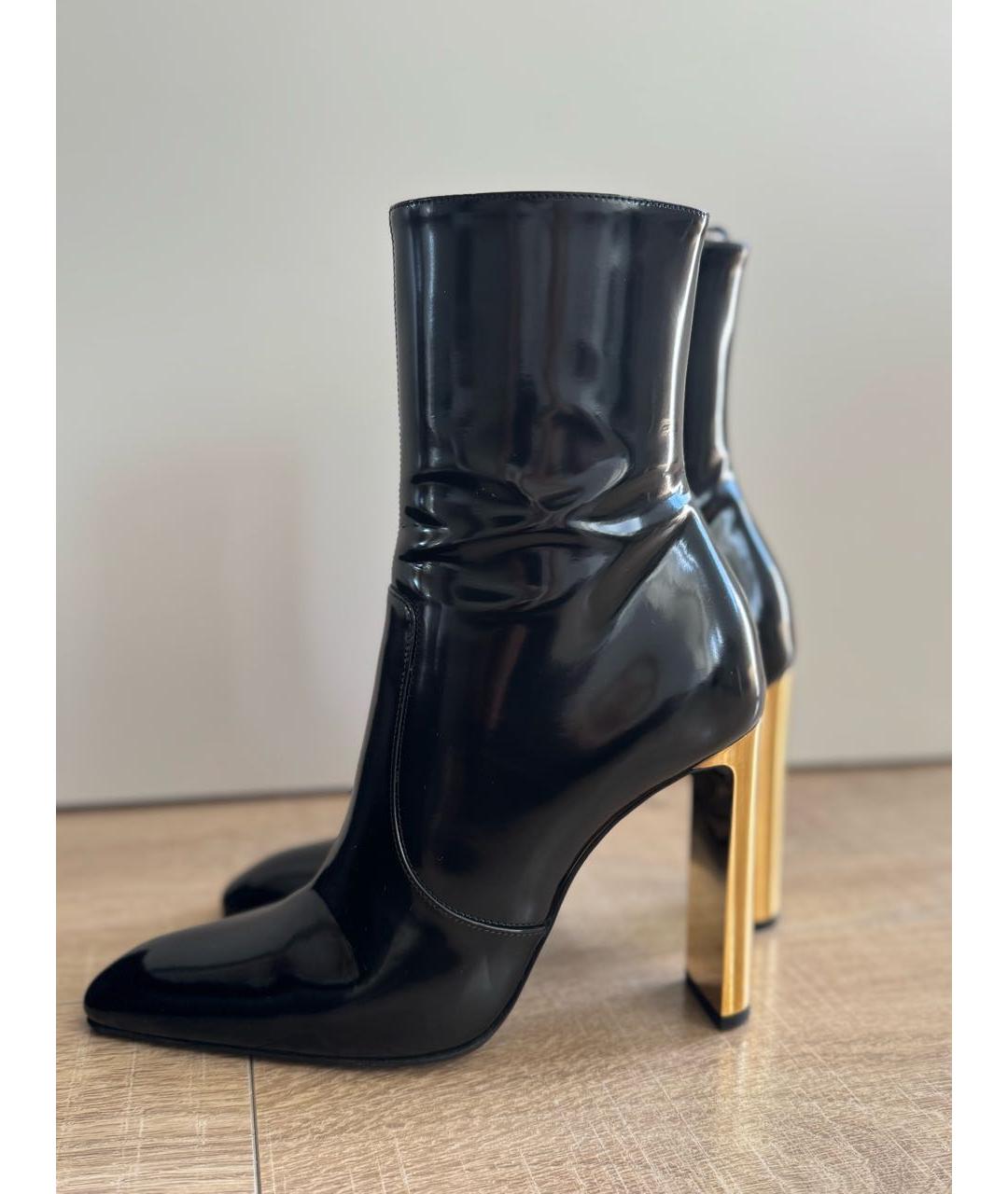 SAINT LAURENT Черные кожаные сапоги, фото 5