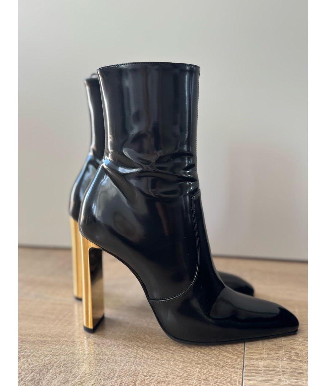 SAINT LAURENT Черные кожаные сапоги, фото 6
