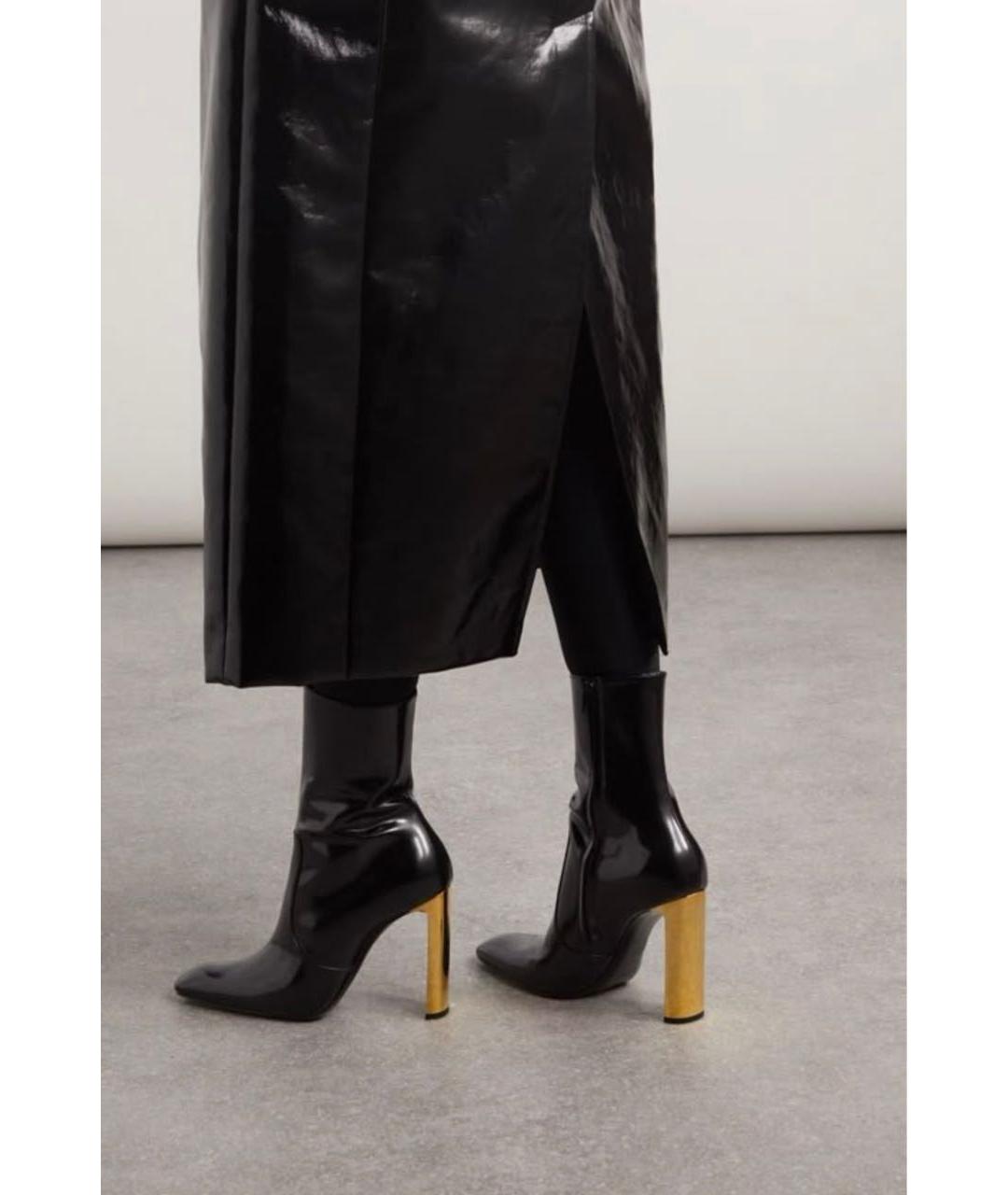 SAINT LAURENT Черные кожаные сапоги, фото 4