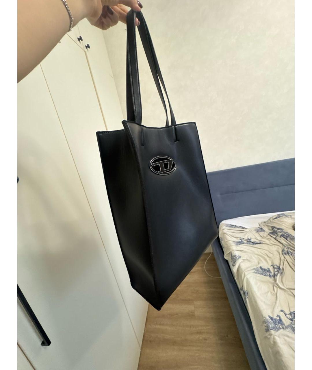 DIESEL Черная сумка тоут из искусственной кожи, фото 2