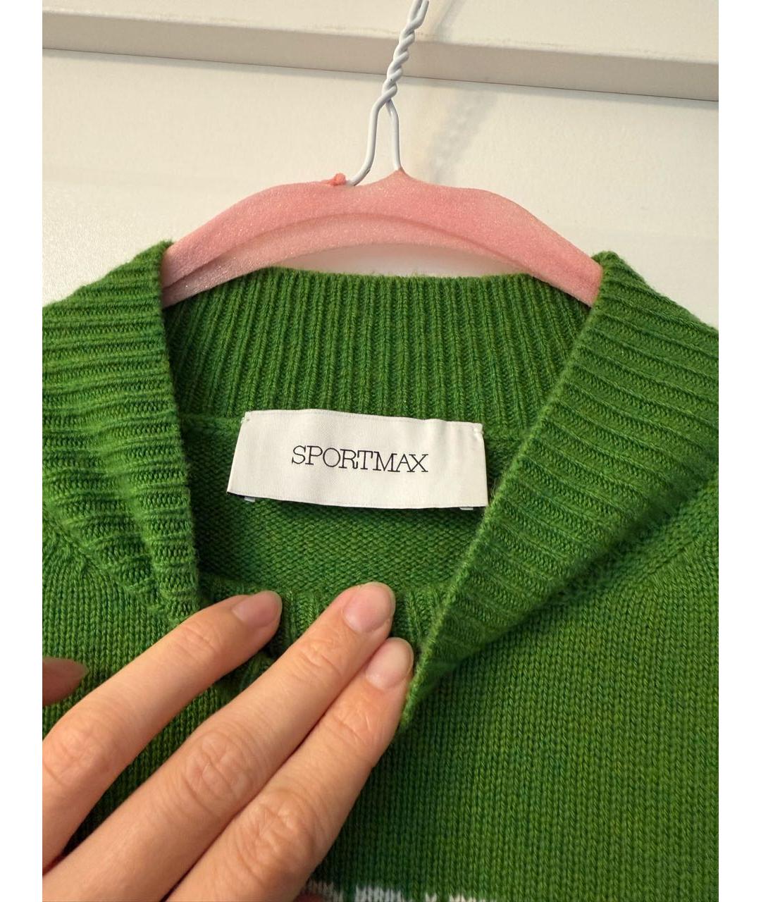SPORTMAX Зеленый кашемировый джемпер / свитер, фото 3