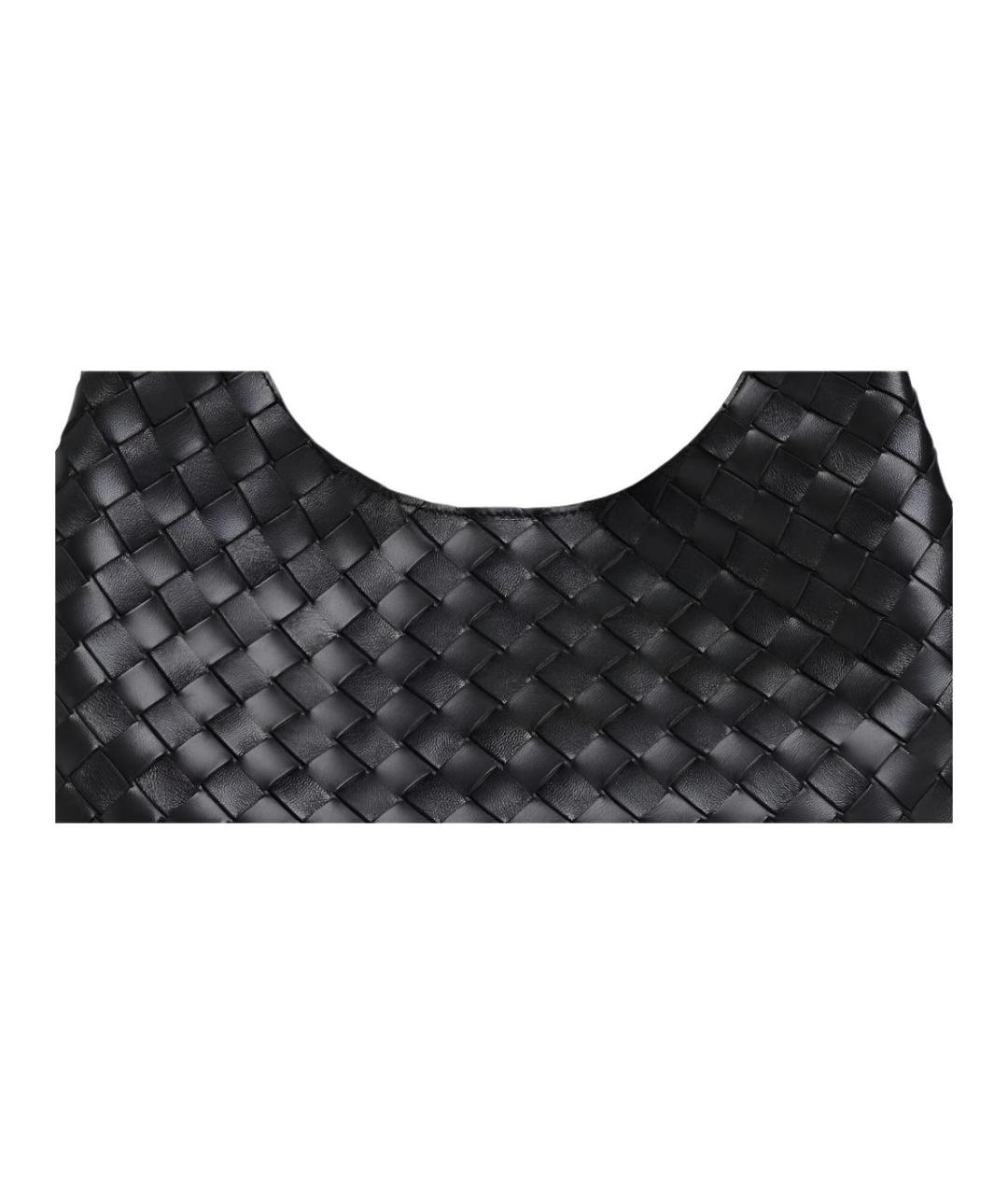 BOTTEGA VENETA Черная кожаная сумка через плечо, фото 4