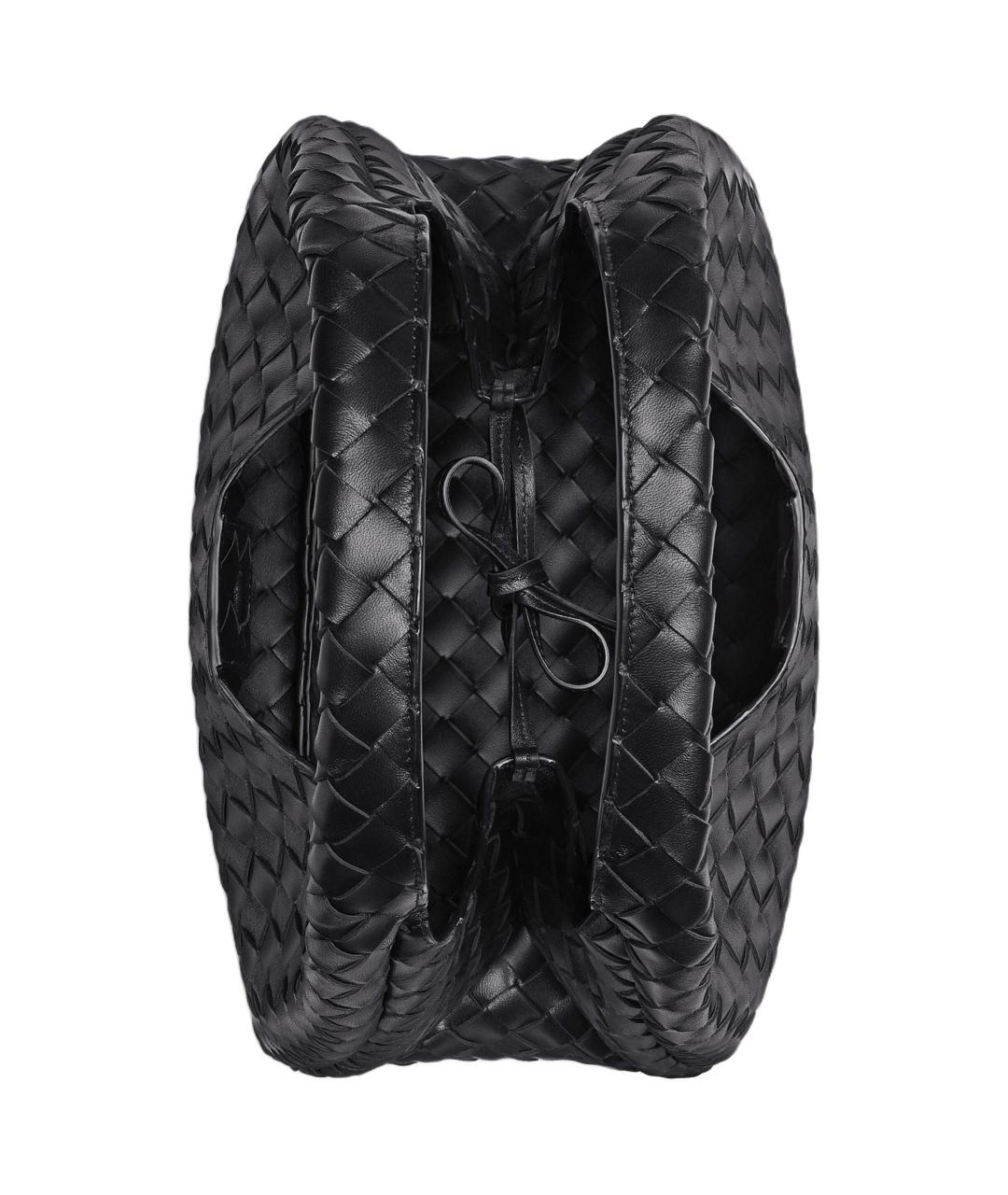 BOTTEGA VENETA Черная кожаная сумка через плечо, фото 3
