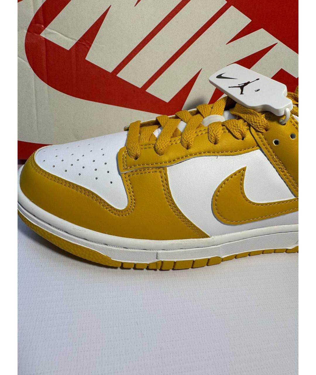 NIKE Желтые кожаные низкие кроссовки / кеды, фото 4