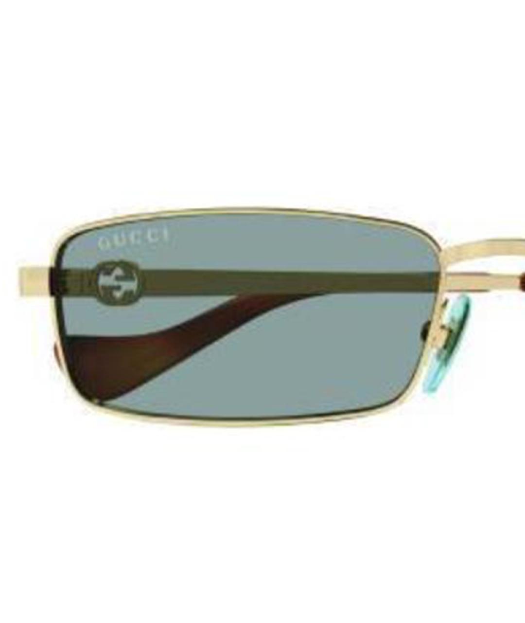 GUCCI Золотые металлические солнцезащитные очки, фото 3
