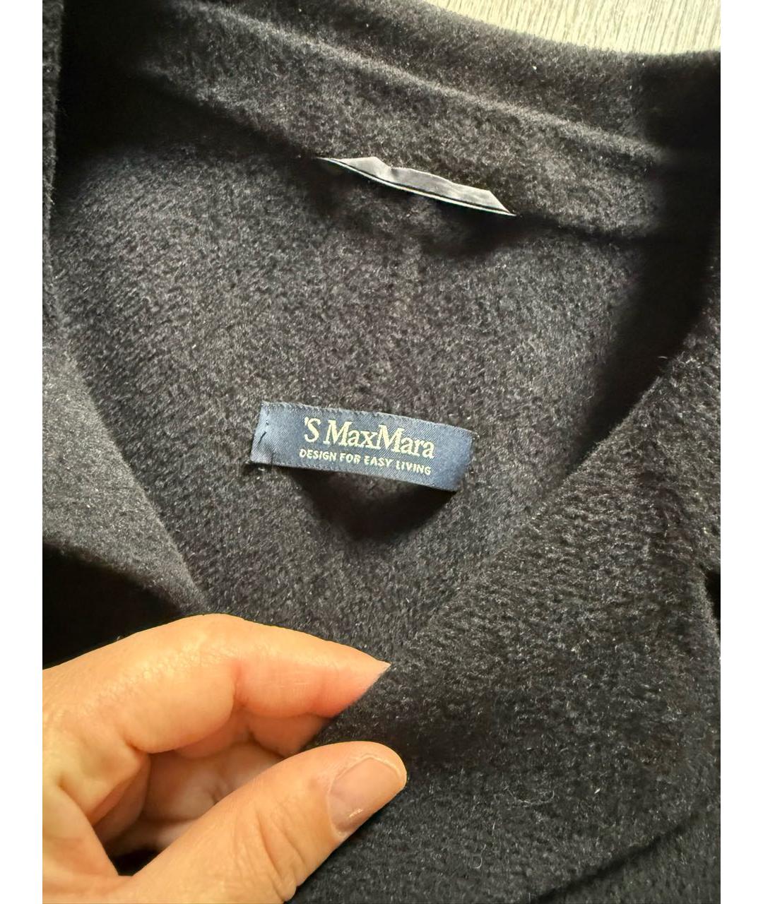 'S MAX MARA Темно-синее шерстяное пальто, фото 3