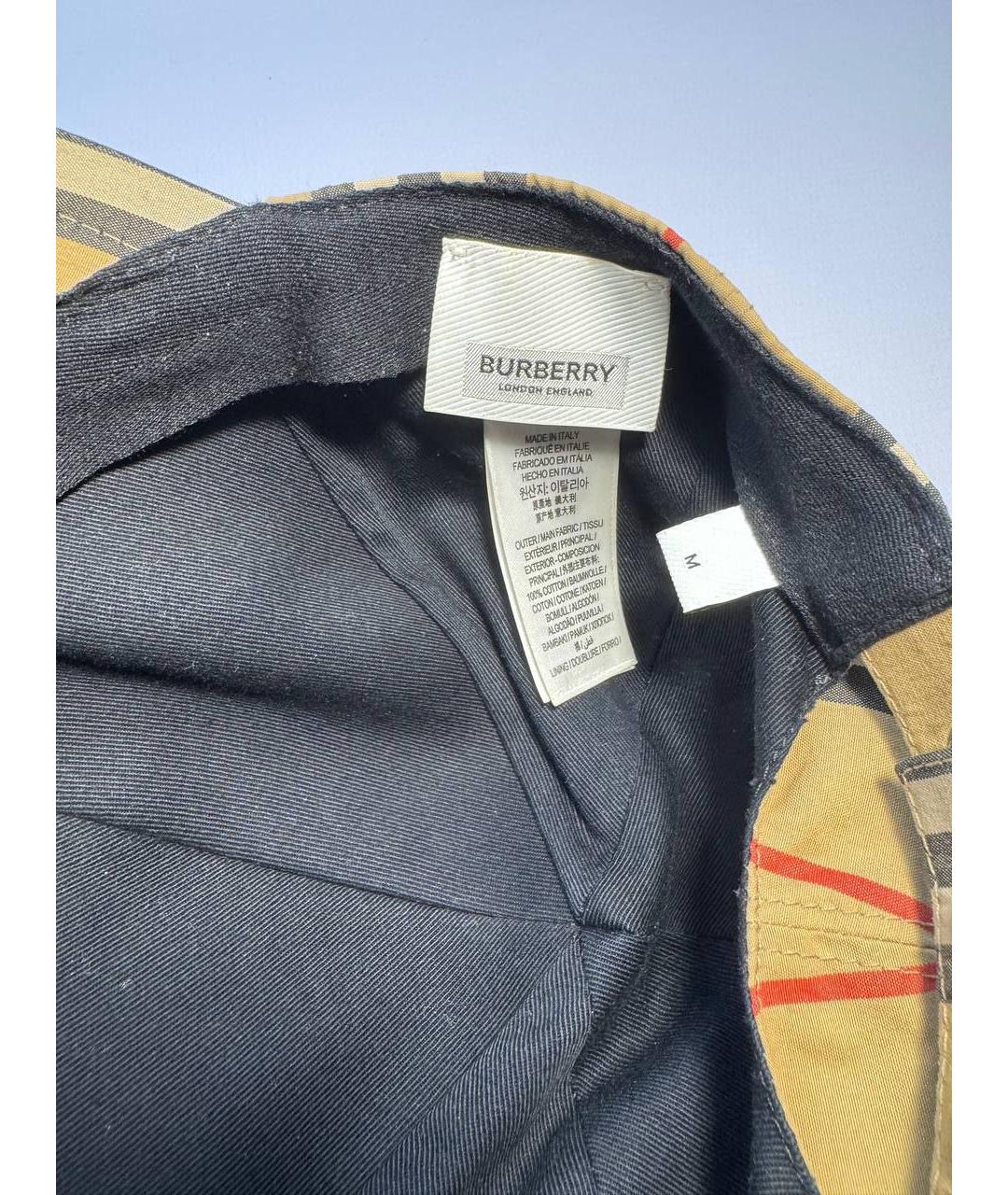 BURBERRY Бежевая хлопковая кепка/бейсболка, фото 4