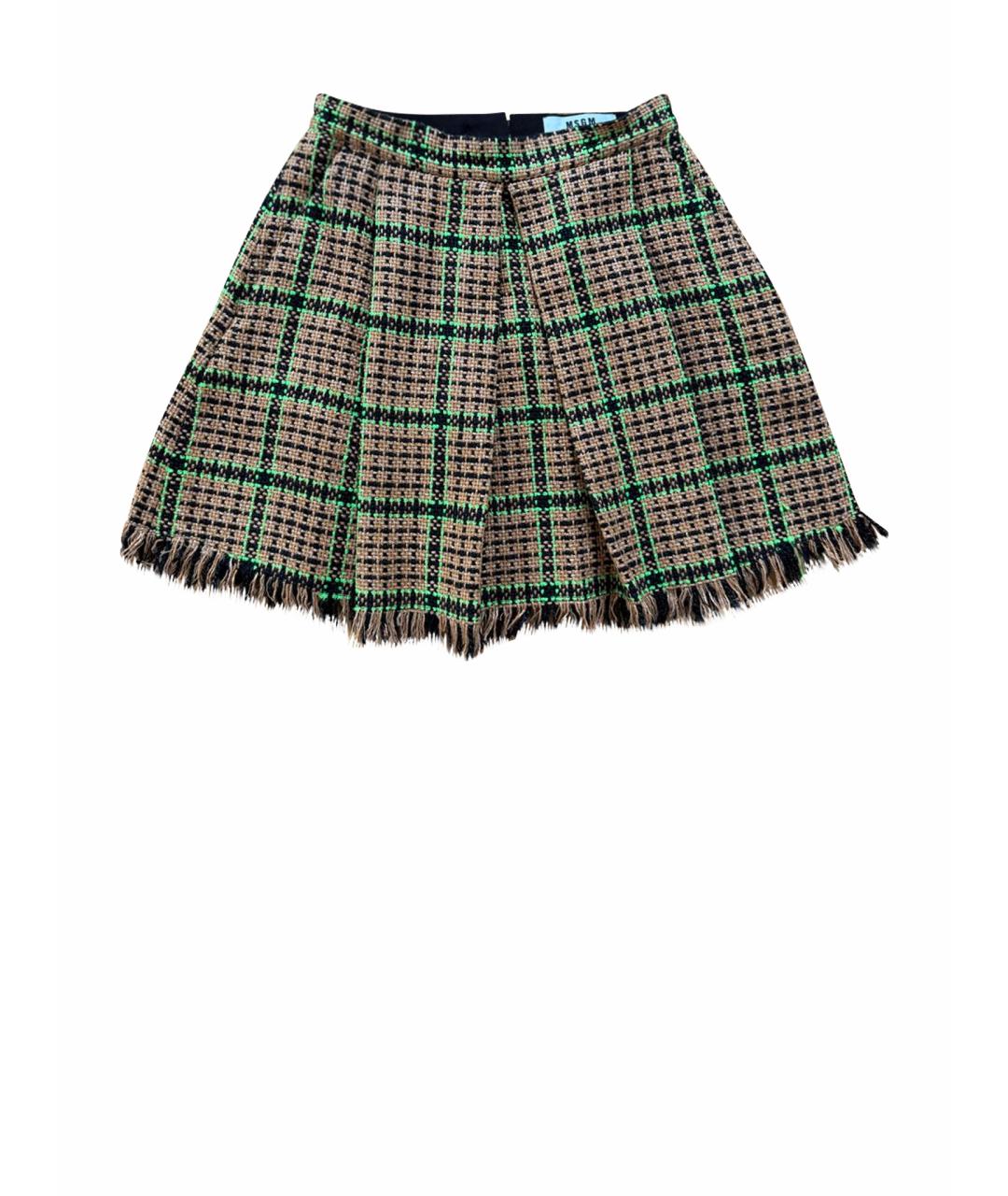 MSGM Мульти твидовая юбка мини, фото 1