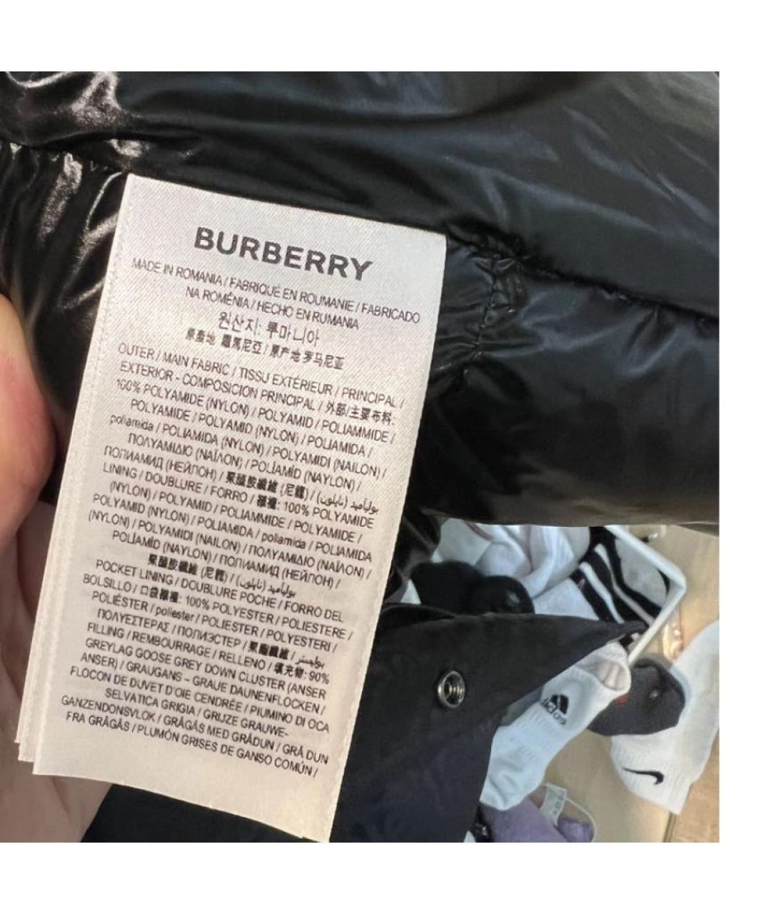 BURBERRY Черный пуховик, фото 4
