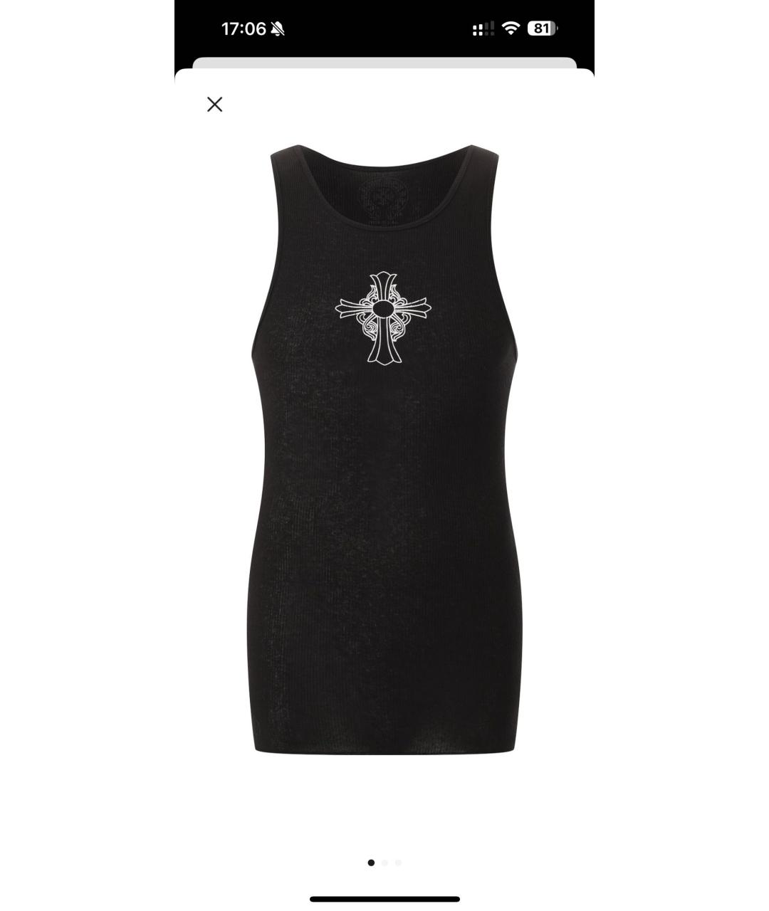 CHROME HEARTS Черная хлопковая майка, фото 3