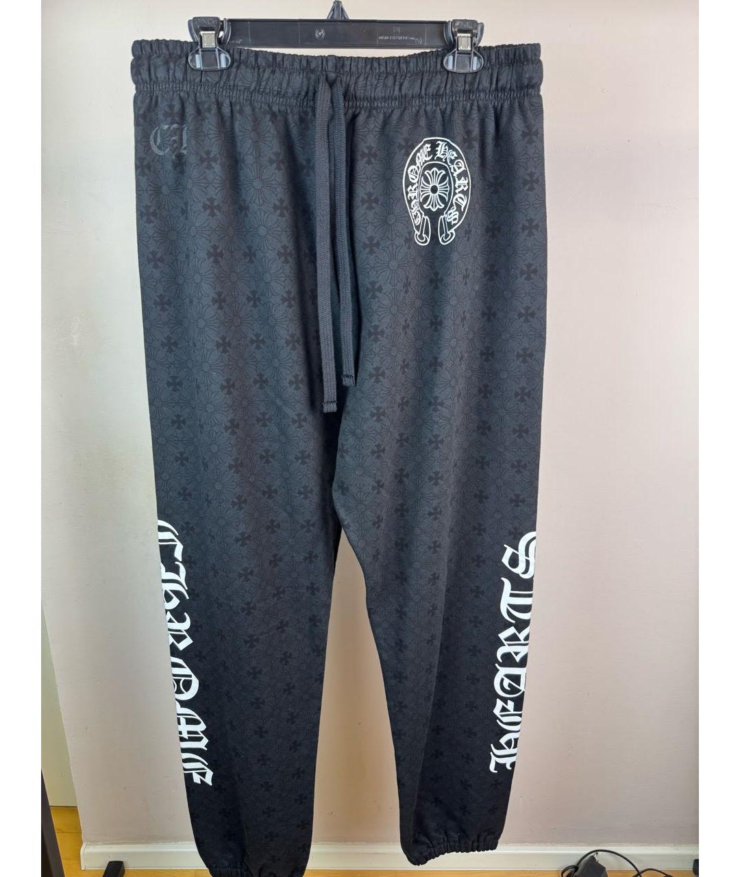 CHROME HEARTS Черные хлопковые повседневные брюки, фото 3