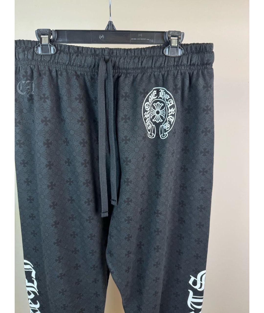 CHROME HEARTS Черные хлопковые повседневные брюки, фото 4