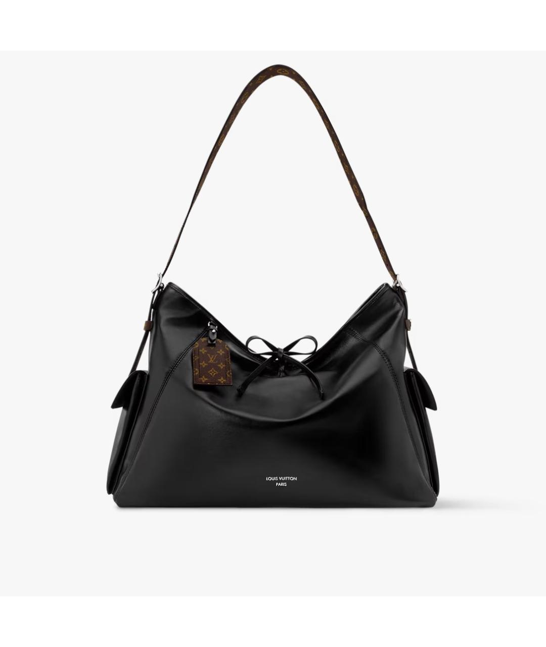 LOUIS VUITTON Черная кожаная сумка через плечо, фото 4