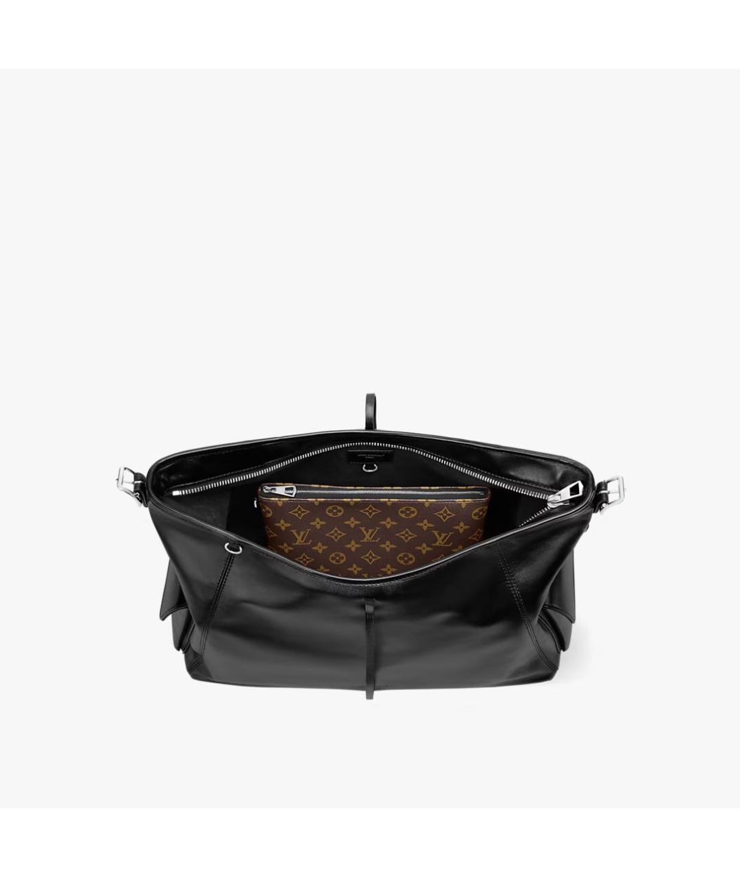 LOUIS VUITTON Черная кожаная сумка через плечо, фото 2