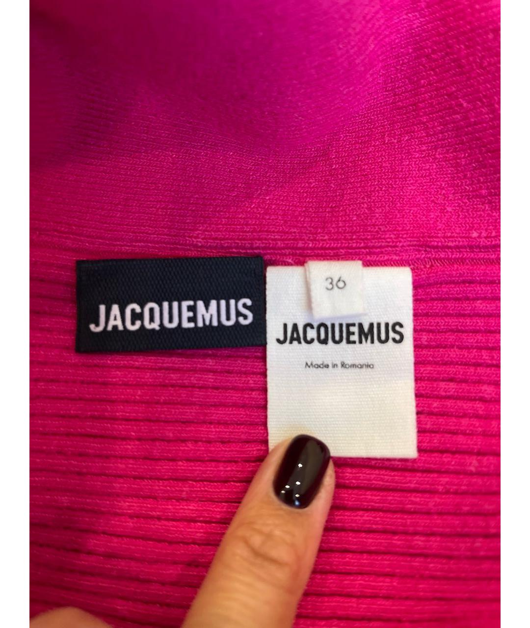 JACQUEMUS Розовое синтетическое коктейльное платье, фото 6