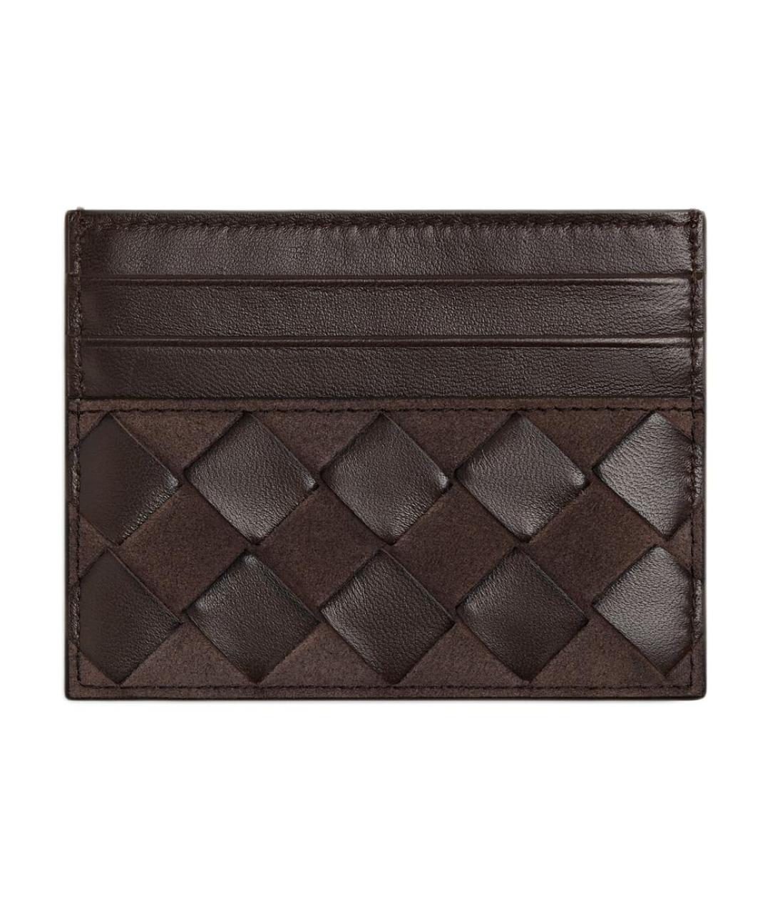 BOTTEGA VENETA Коричневый кожаный кардхолдер, фото 1