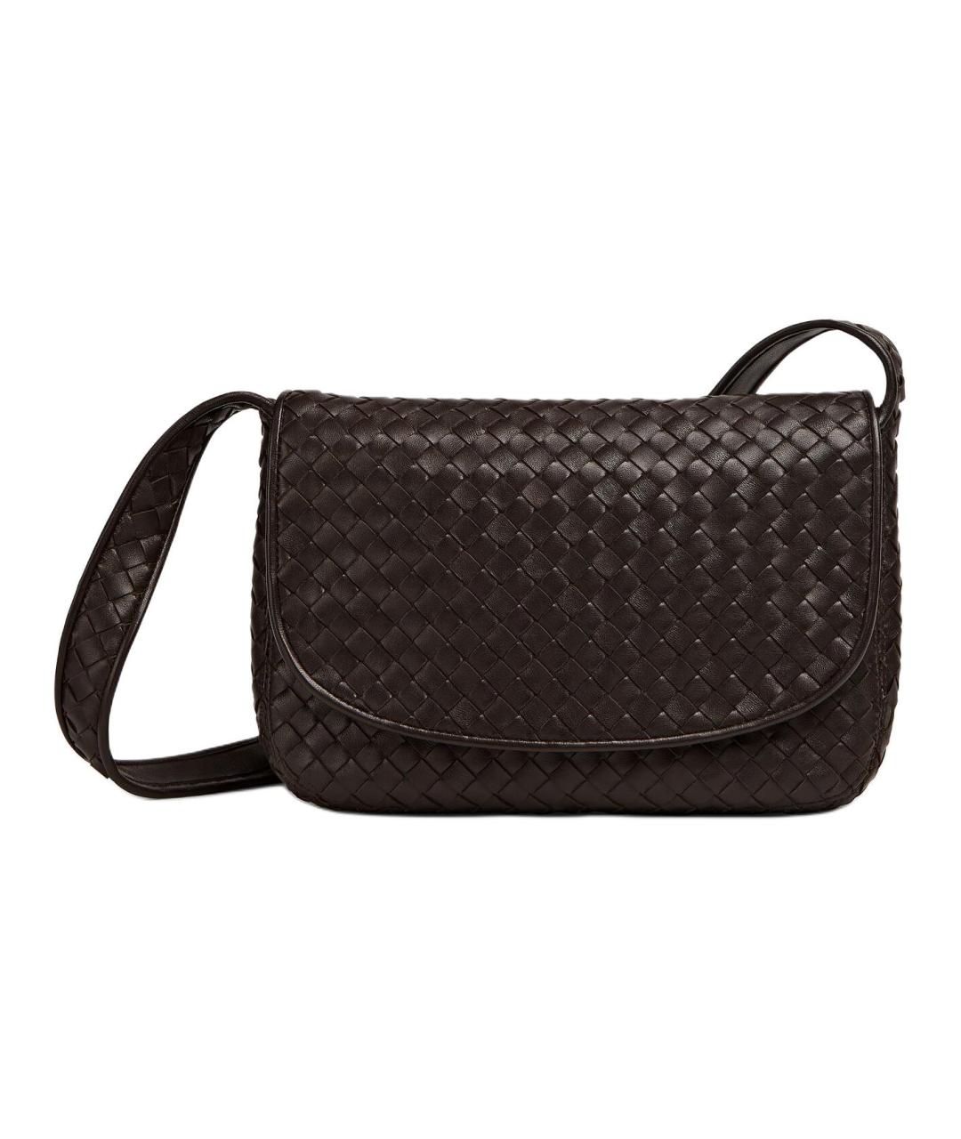 BOTTEGA VENETA Коричневая кожаная сумка на плечо, фото 1