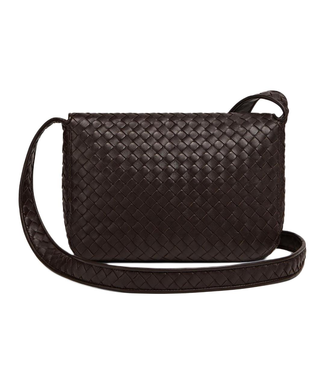 BOTTEGA VENETA Коричневая кожаная сумка на плечо, фото 4