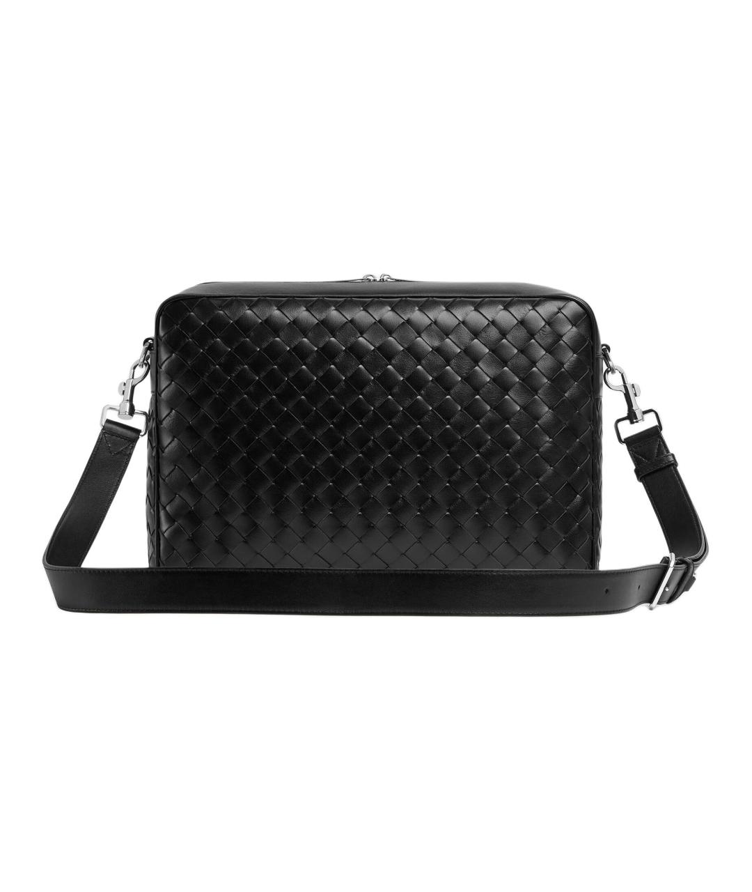 BOTTEGA VENETA Черная кожаная сумка на плечо, фото 3