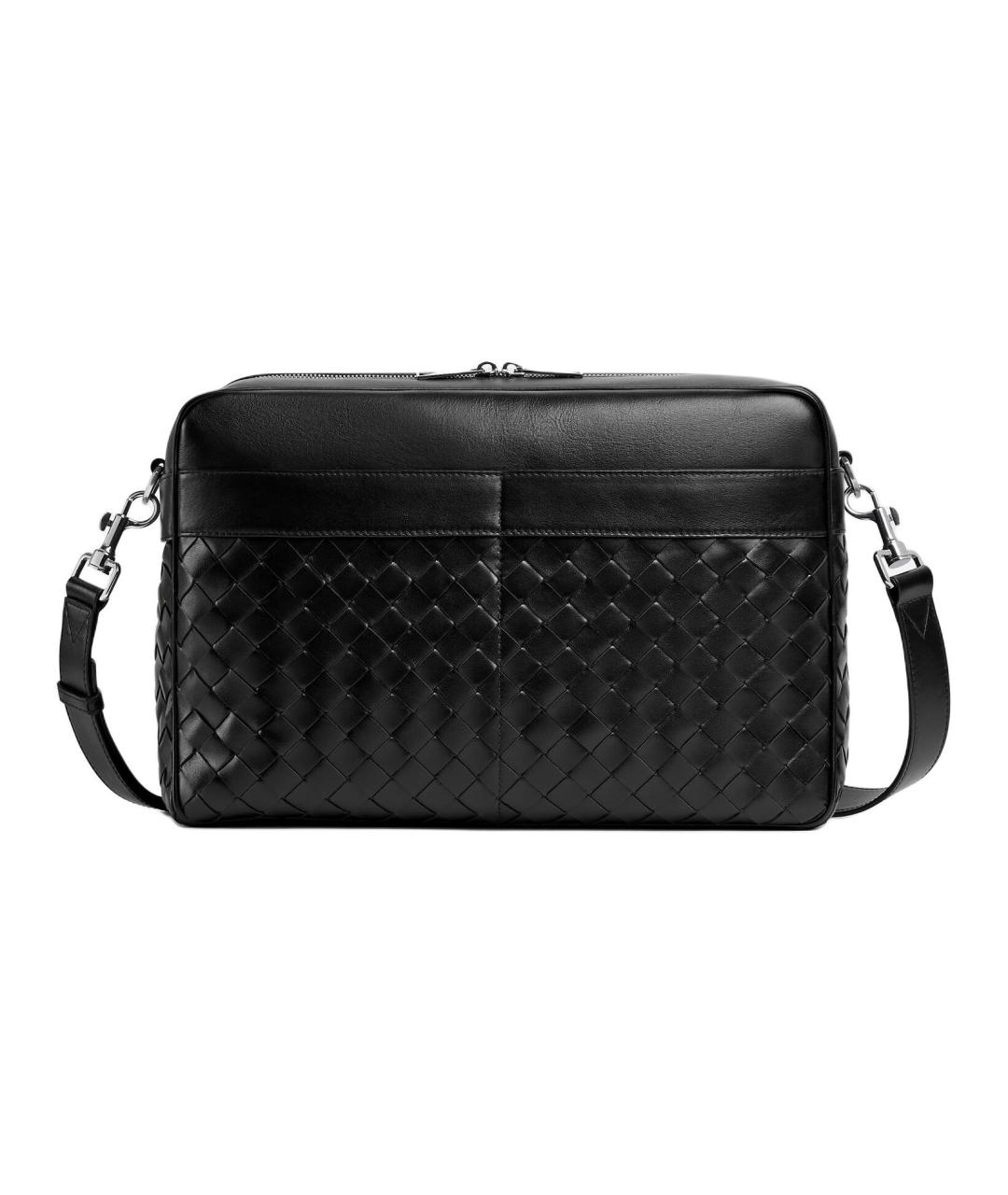 BOTTEGA VENETA Черная кожаная сумка на плечо, фото 1