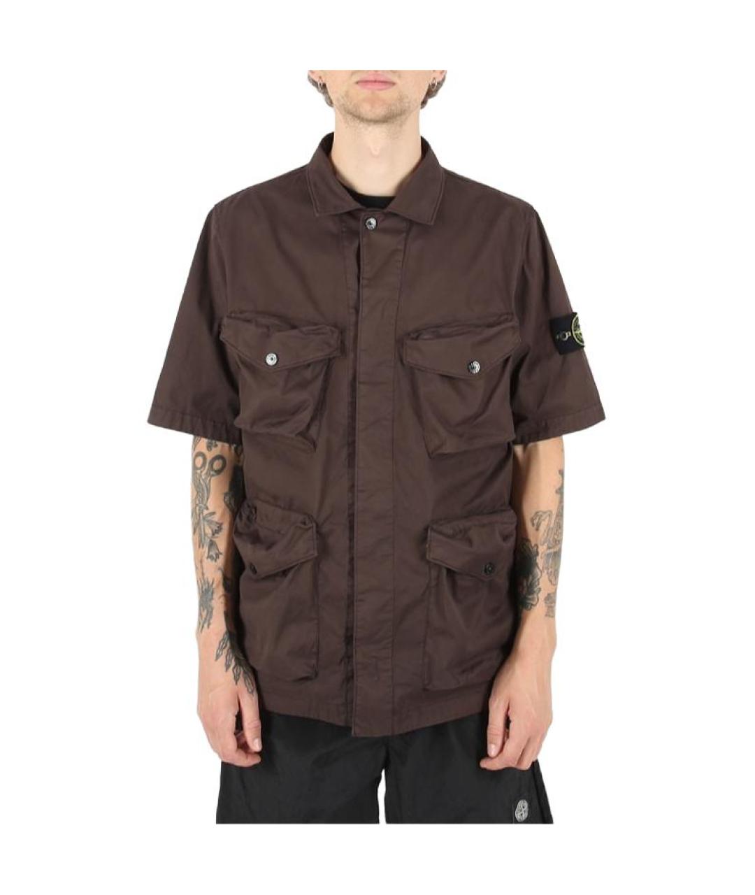 STONE ISLAND Коричневая кэжуал рубашка, фото 3