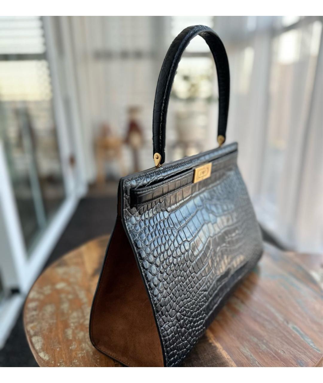 TORY BURCH Черная сумка с короткими ручками из лакированной кожи, фото 2