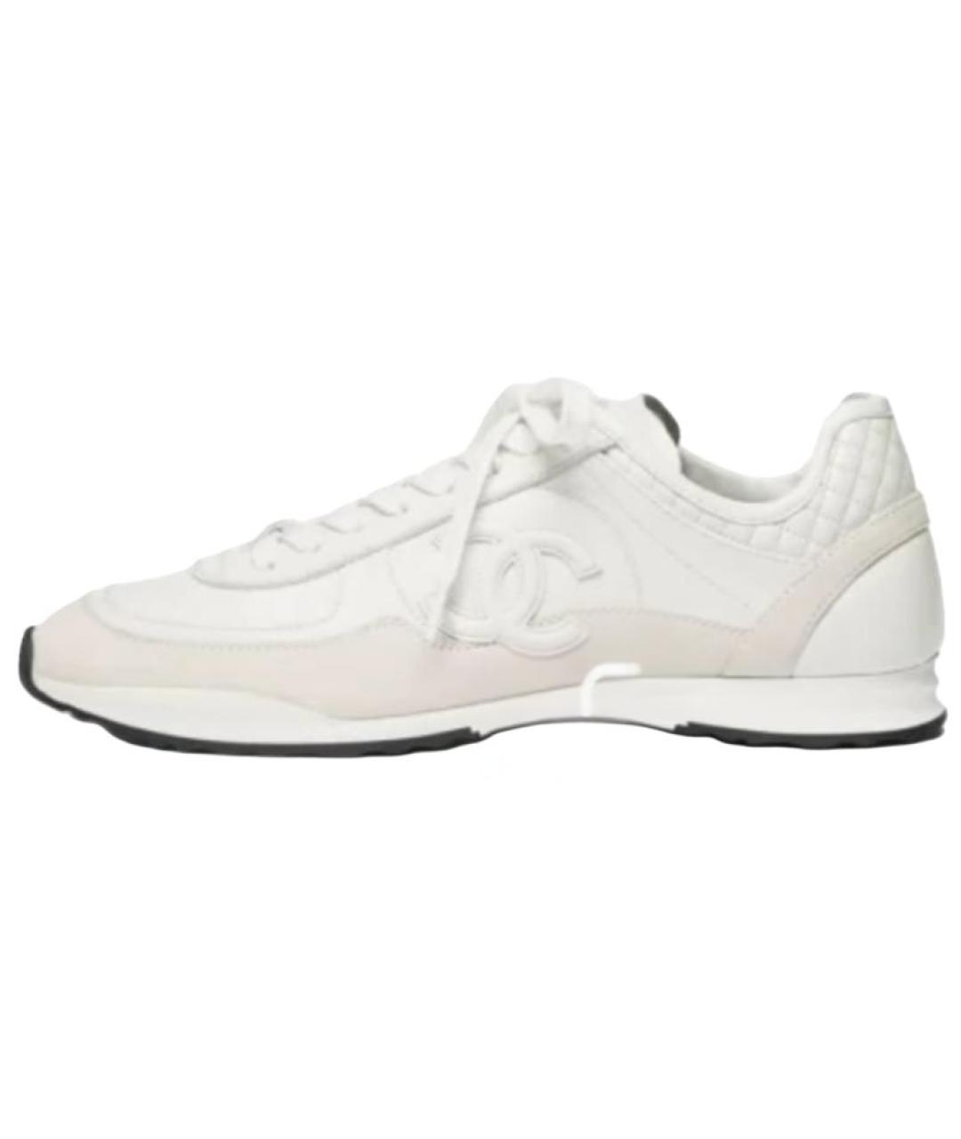 CHANEL Белые кожаные кроссовки, фото 2