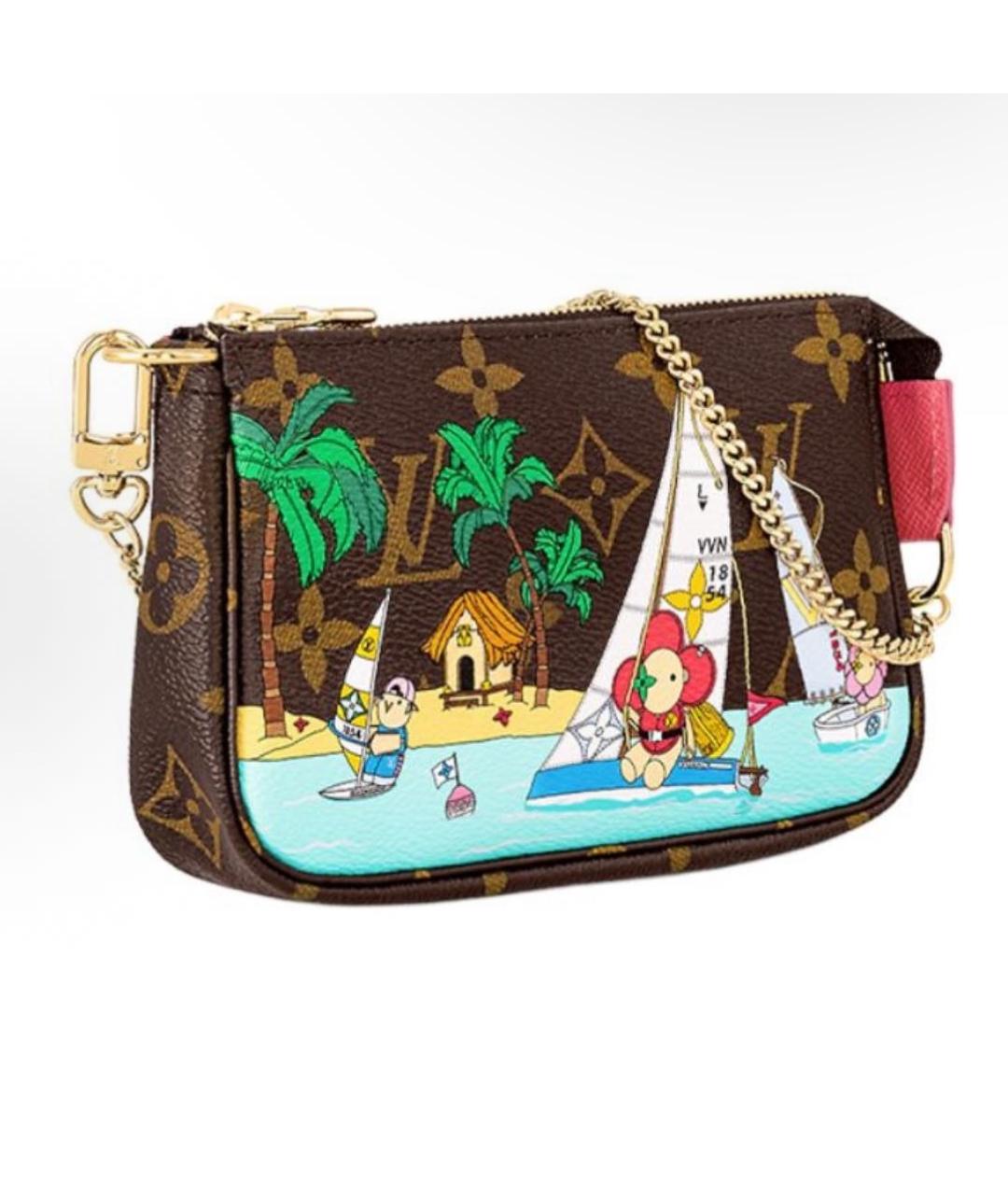 LOUIS VUITTON Коричневая кожаная сумка через плечо, фото 2