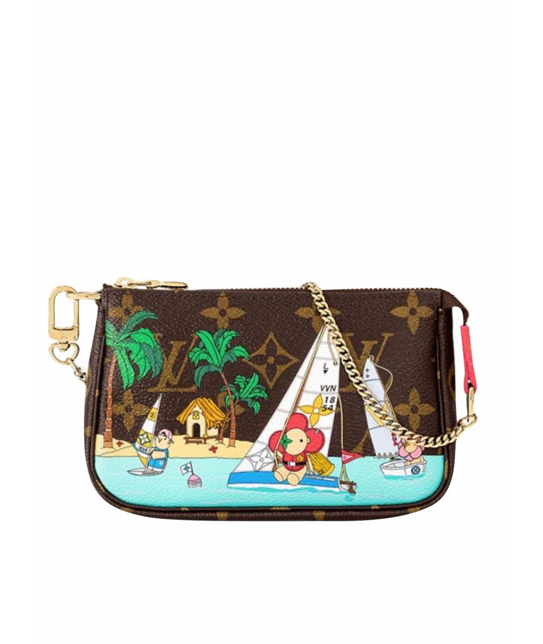 LOUIS VUITTON Коричневая кожаная сумка через плечо, фото 1