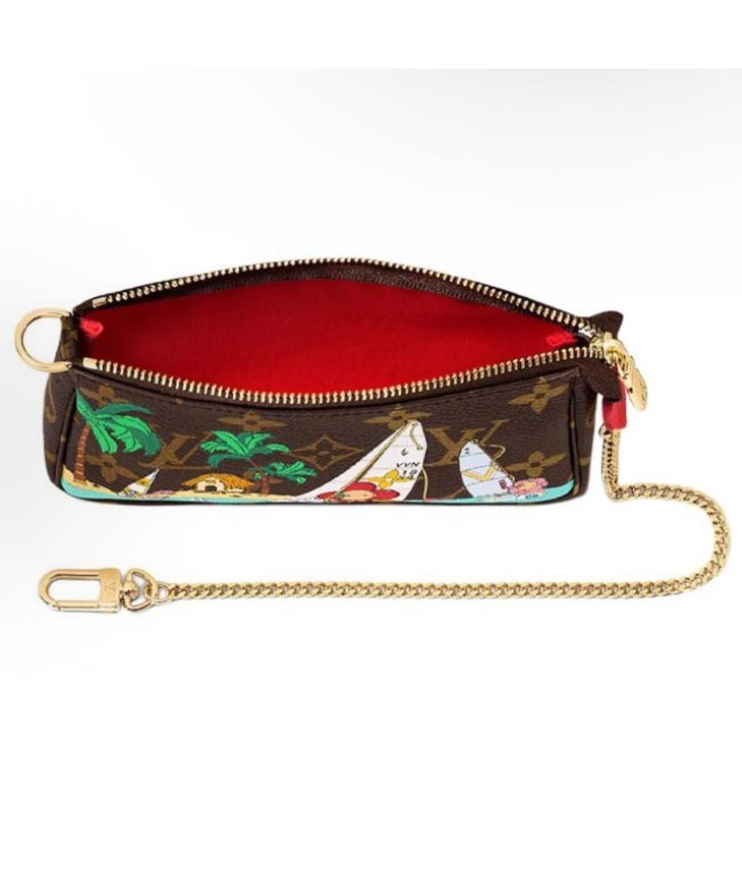 LOUIS VUITTON Коричневая кожаная сумка через плечо, фото 4
