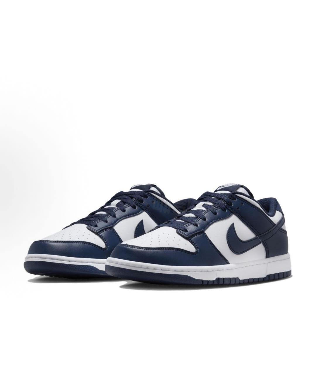 NIKE Темно-синие кожаные низкие кроссовки / кеды, фото 2