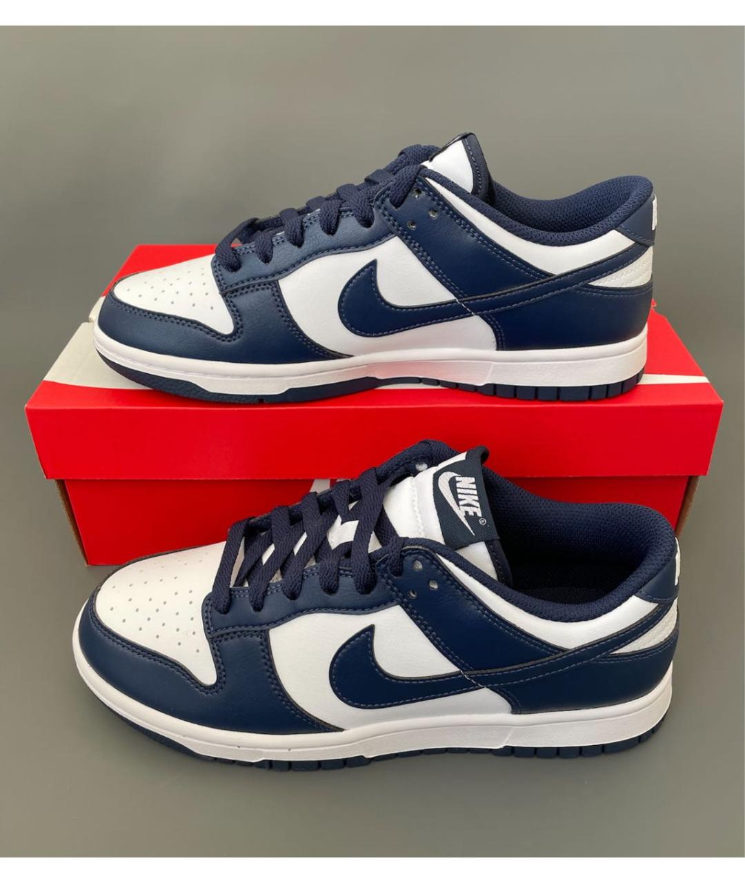 NIKE Темно-синие кожаные низкие кроссовки / кеды, фото 5