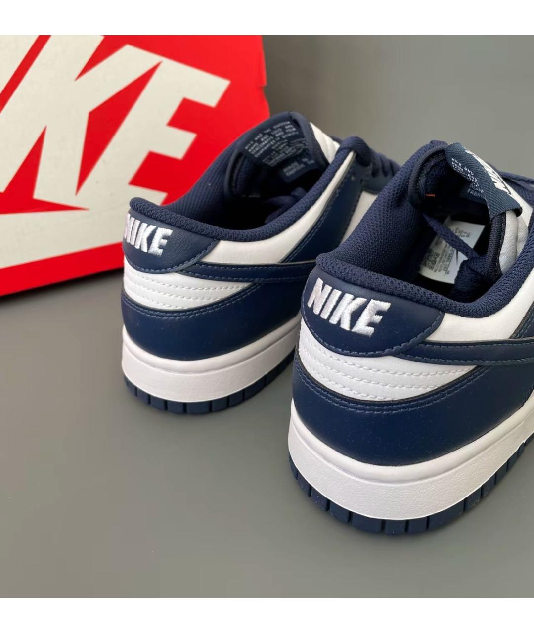 NIKE Темно-синие кожаные низкие кроссовки / кеды, фото 6