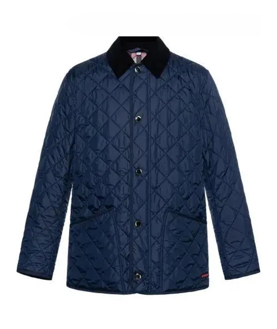 BURBERRY Темно-синяя полиэстеровая куртка, фото 1