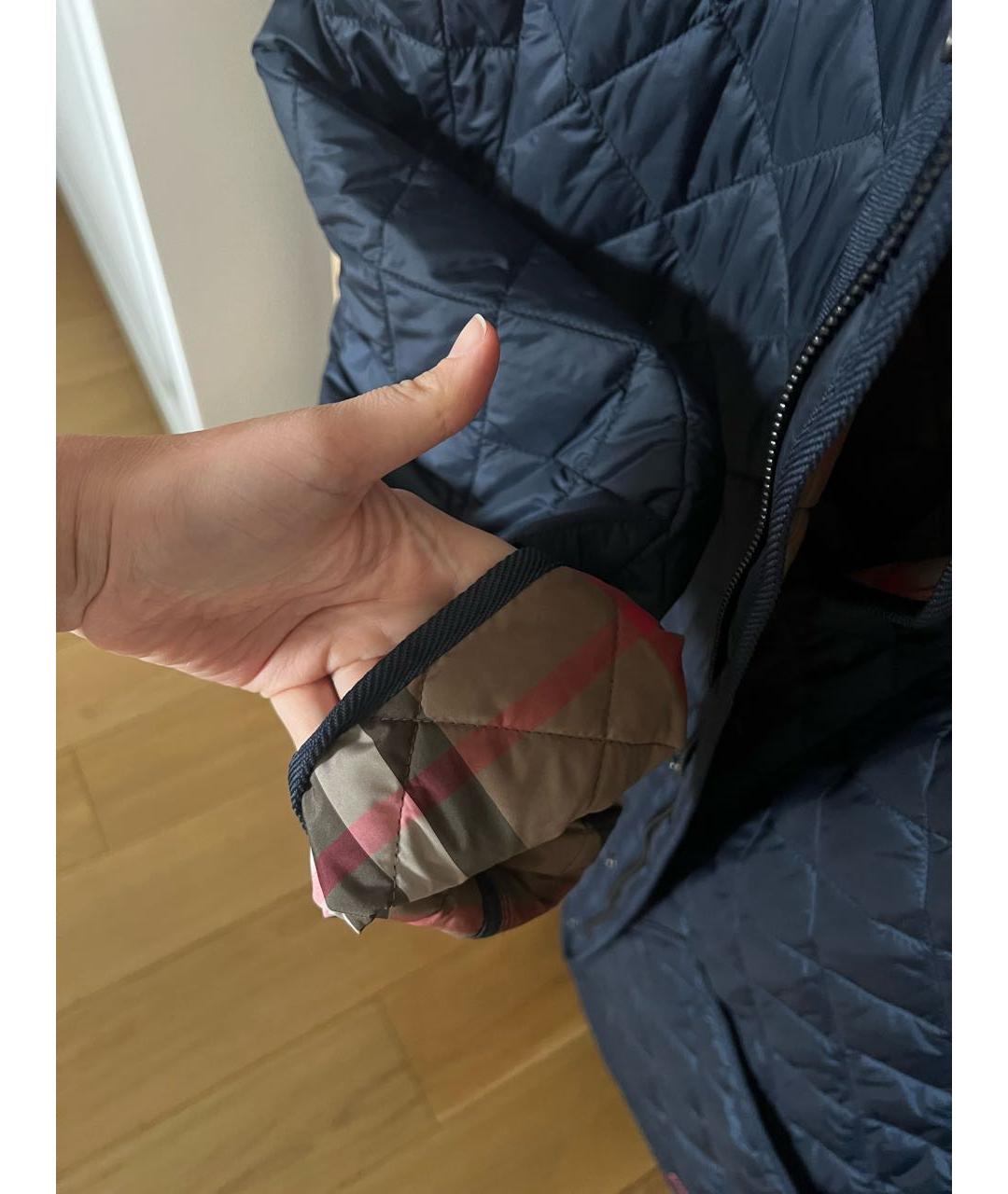 BURBERRY Темно-синяя полиэстеровая куртка, фото 7