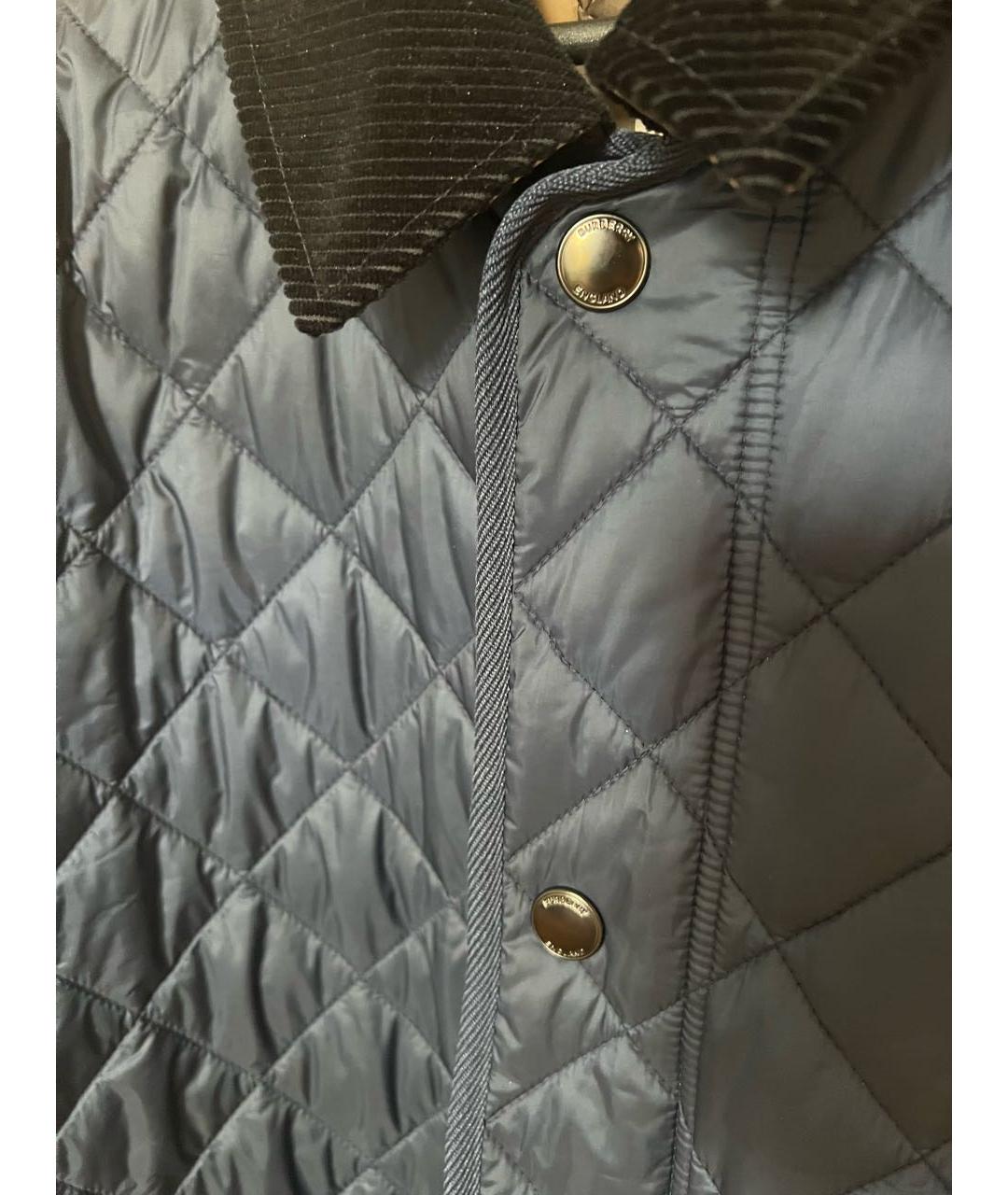 BURBERRY Темно-синяя полиэстеровая куртка, фото 4