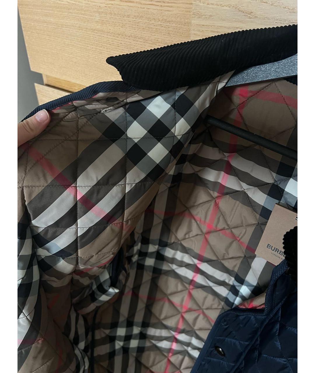 BURBERRY Темно-синяя полиэстеровая куртка, фото 6