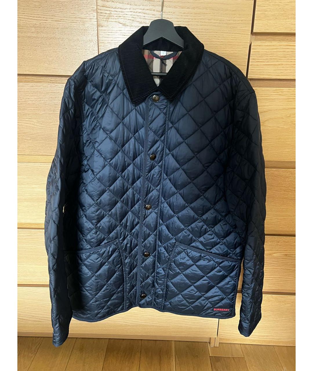 BURBERRY Темно-синяя полиэстеровая куртка, фото 9