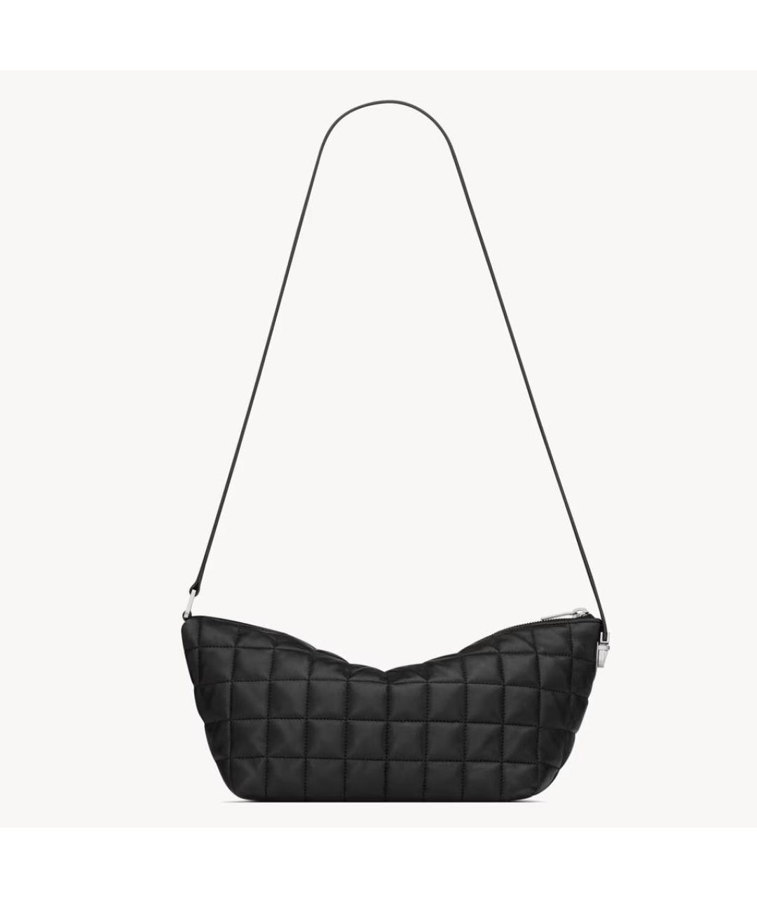 SAINT LAURENT Черная кожаная сумка на плечо, фото 2