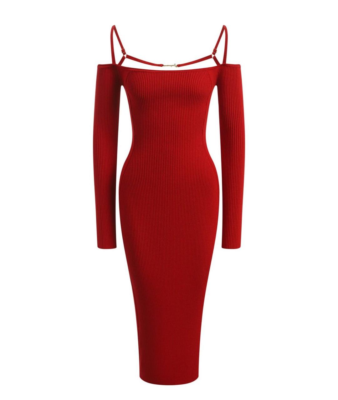 JACQUEMUS Красное вискозное повседневное платье, фото 1