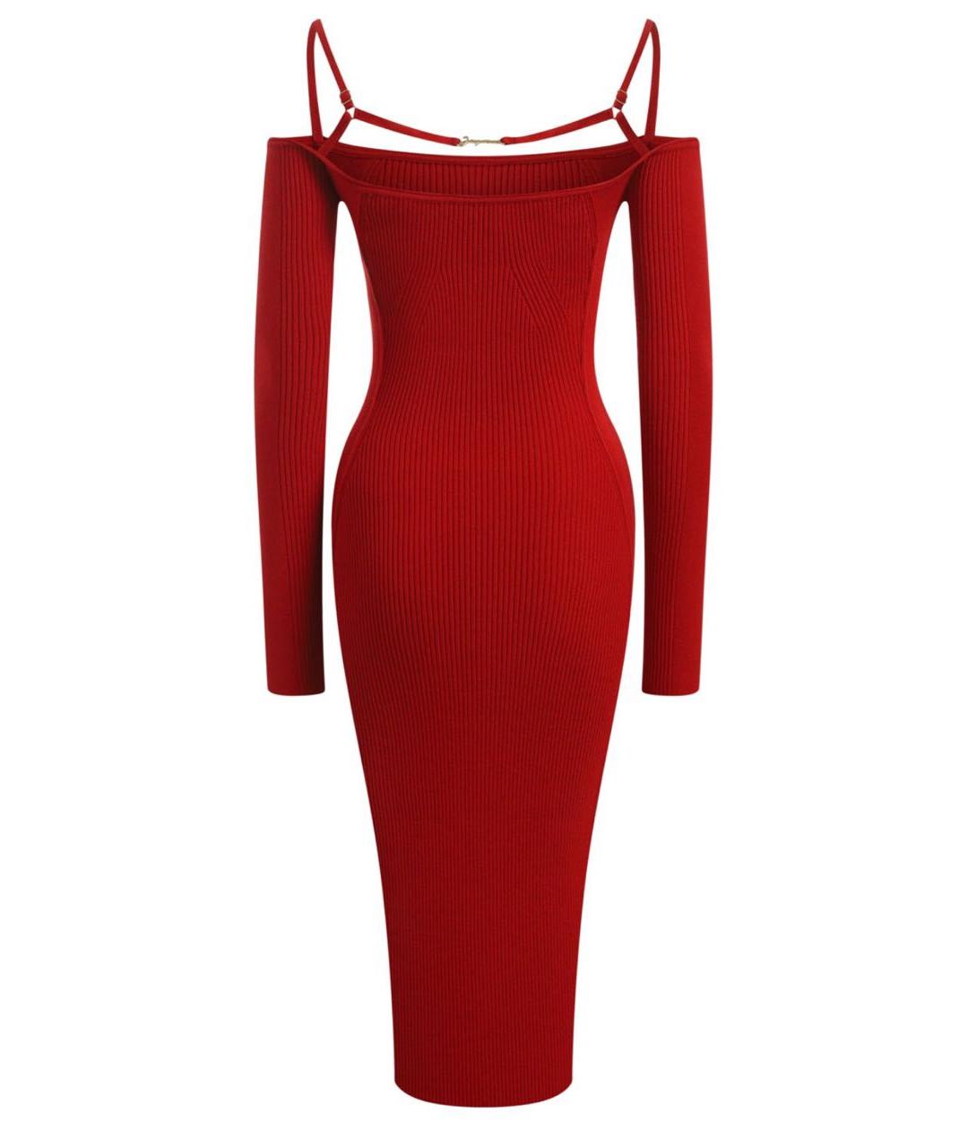 JACQUEMUS Красное вискозное повседневное платье, фото 2