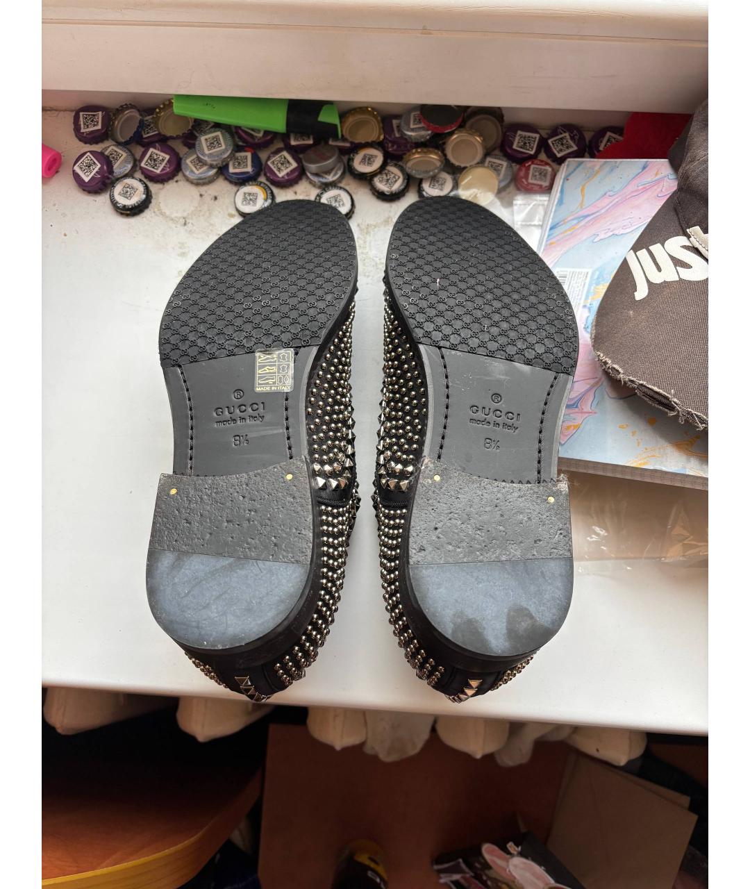 GUCCI Черные кожаные туфли, фото 5