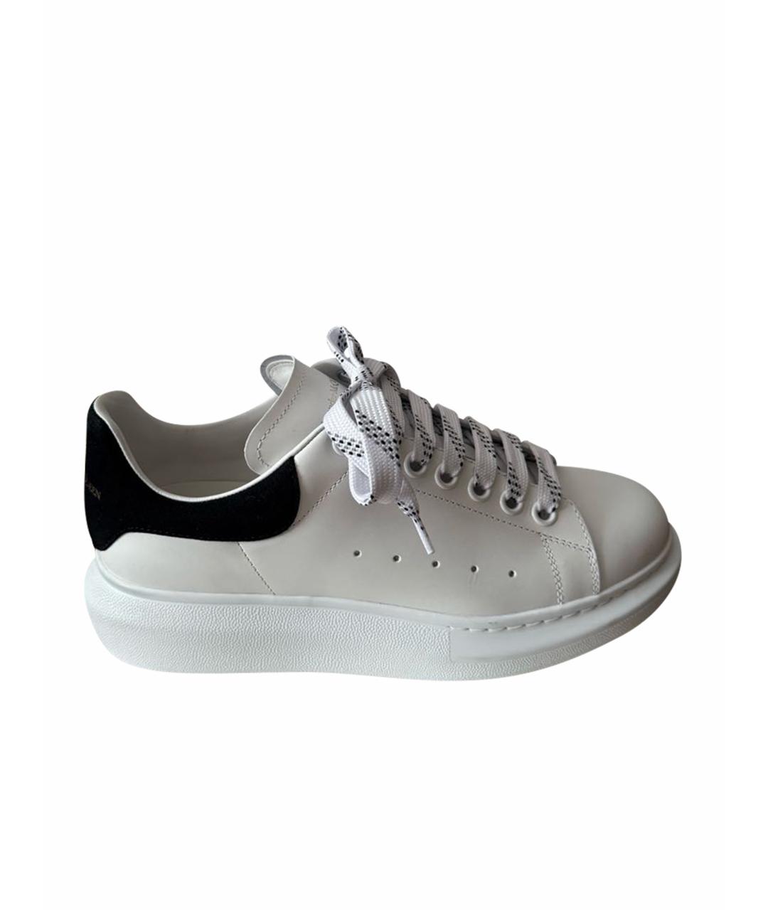 ALEXANDER MCQUEEN Белые кожаные кеды, фото 1
